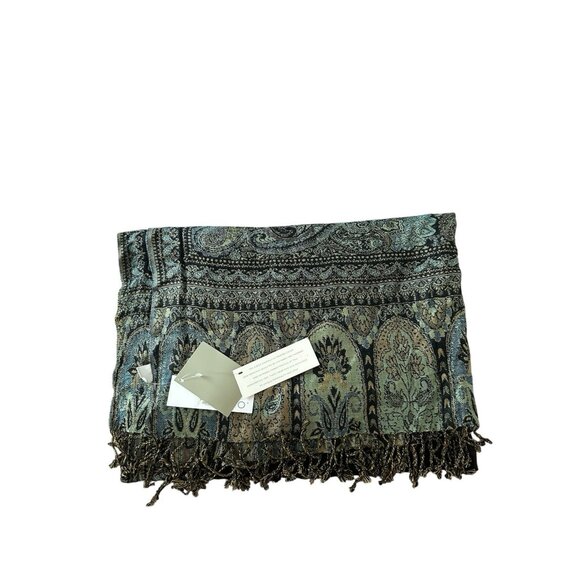 ECHO Wrap Bohemian Ethnic Print Scarf Large shoulder Head Wrap Hair Scarf India - Picture 1 of 12
